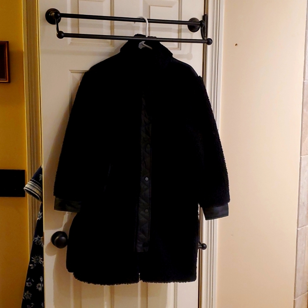 Athleta black hybrid Teddy coat, women's size M/P